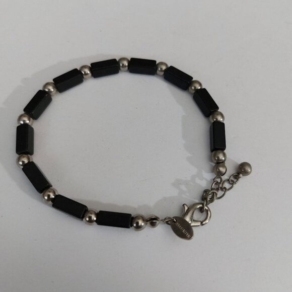 2000 MTV Network Black Silver Beaded Bracelet - Picture 3 of 7